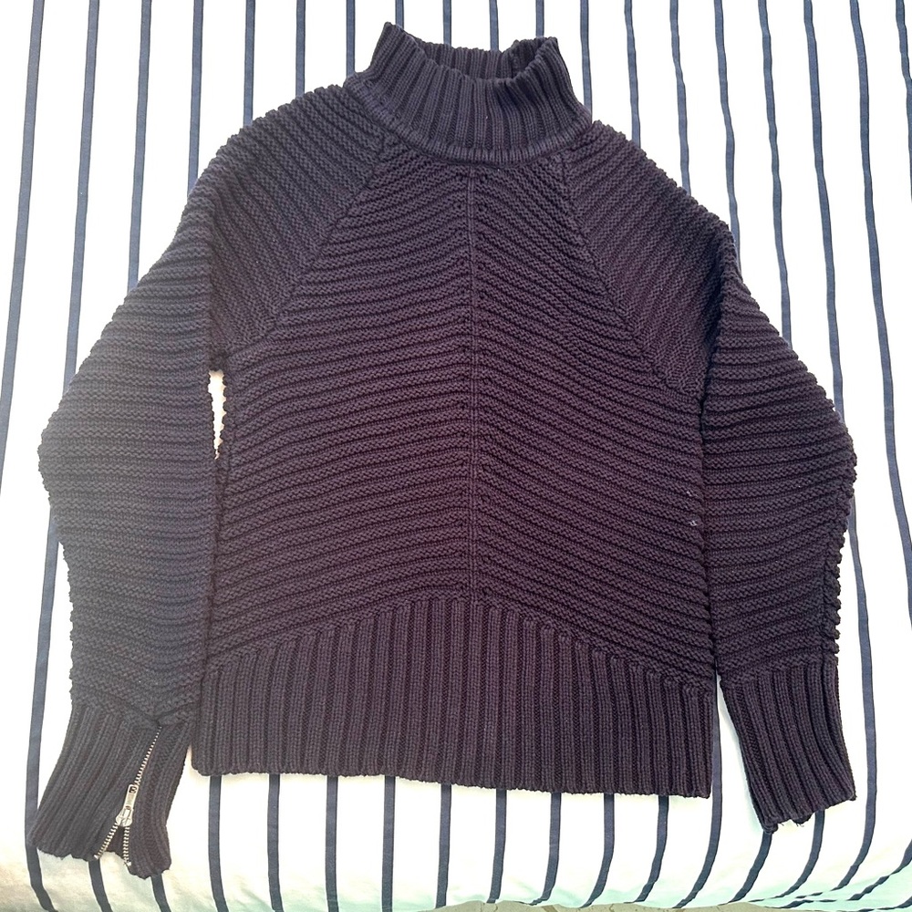 Reunited Clothing mock neck sweater in dark navy